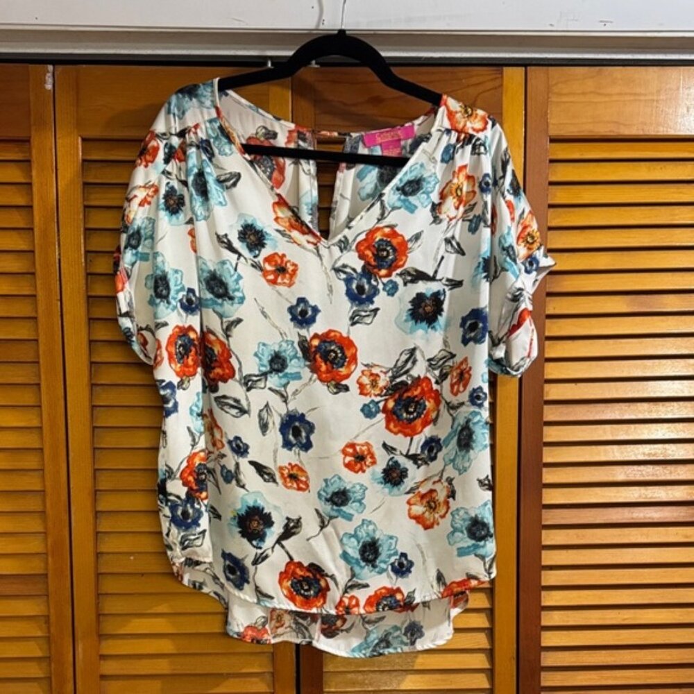 Catherine Malandrino Floral Poppy Blouse